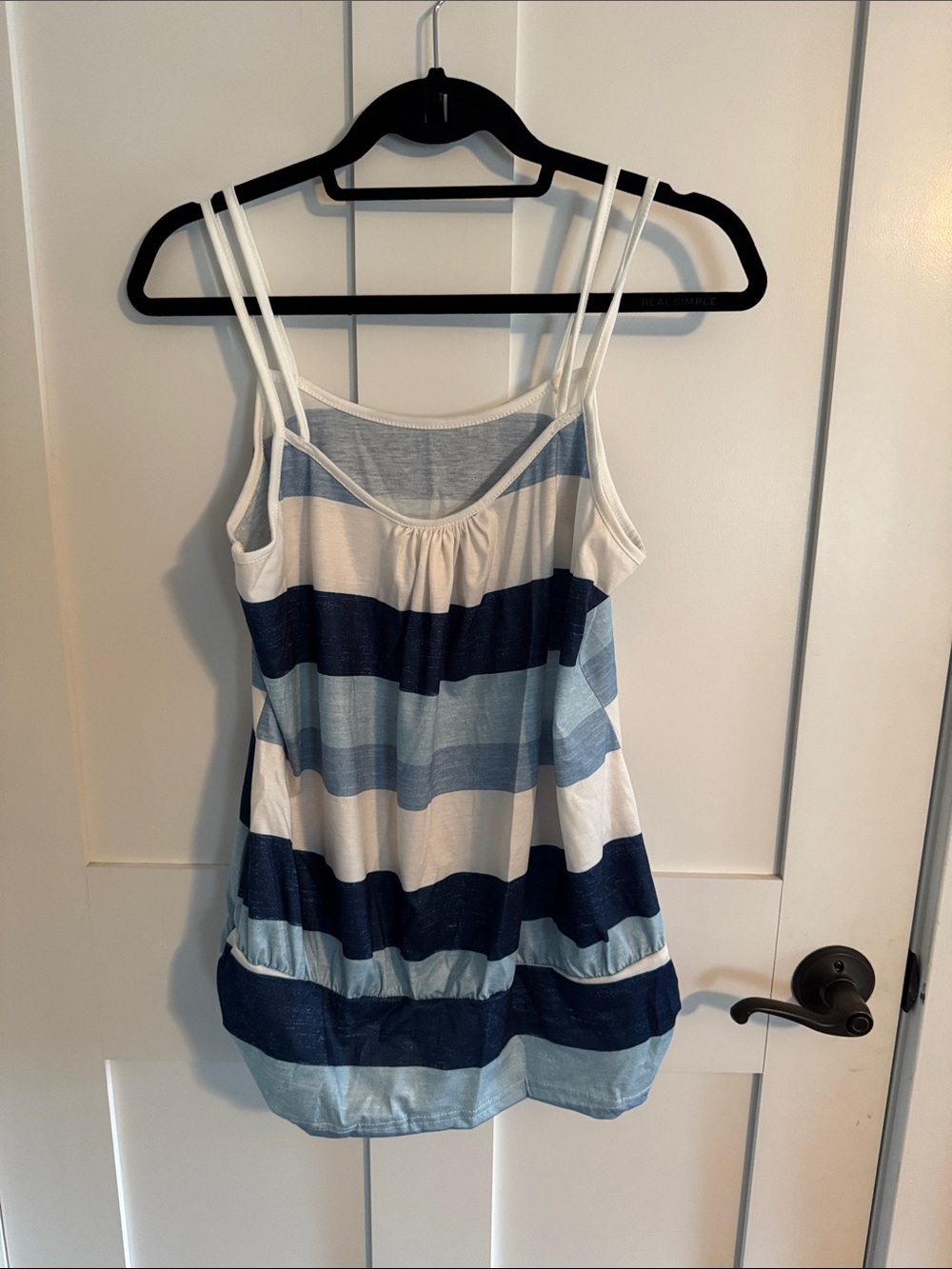 SHEIN Navy, Light Blue & White Striped Double Strap Tank XL brand new